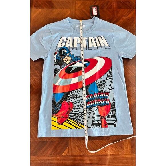Marvel Captain America Graphic T-Shirt Blue Men’s Medium NWT Superhero Tee - Picture 5 of 10